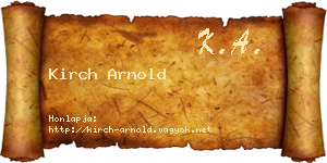 Kirch Arnold névjegykártya
