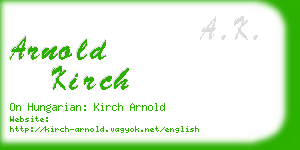 arnold kirch business card